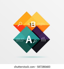 Modern flying square infographic. Vector template background for workflow layout, diagram, number options or web design