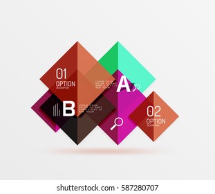 Modern flying square infographic. Vector template background for workflow layout, diagram, number options or web design