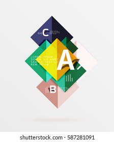 Modern flying square infographic. Vector template background for workflow layout, diagram, number options or web design