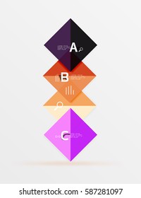 Modern flying square infographic. Vector template background for workflow layout, diagram, number options or web design