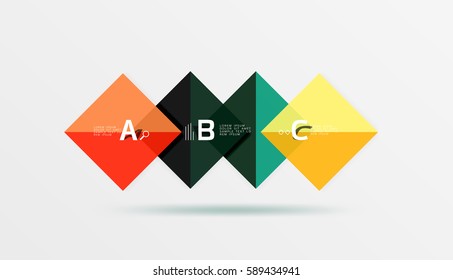 Modern flying square infographic. Vector template background for workflow layout, diagram, number options or web design