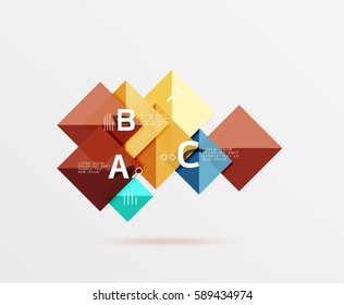 Modern flying square infographic. Vector template background for workflow layout, diagram, number options or web design