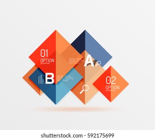 Infografía moderna de vuelo cuadrado. Fondo de plantilla de vector para diseño de flujo de trabajo, diagrama, opciones de número o diseño web
