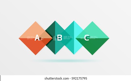 Modern flying square infographic. Vector template background for workflow layout, diagram, number options or web design