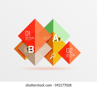 Modern flying square infographic. Vector template background for workflow layout, diagram, number options or web design
