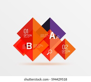 Infografía moderna de vuelo cuadrado. Fondo de plantilla de vector para diseño de flujo de trabajo, diagrama, opciones de número o diseño web
