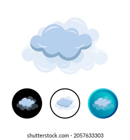 Modern Foggy Weather Icon Illustration