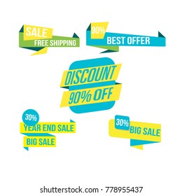 modern folded ribbon banner