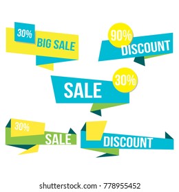 modern folded ribbon banner