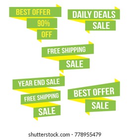 modern folded ribbon banner