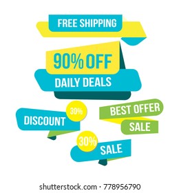 modern folded ribbon banner