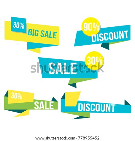 modern folded ribbon banner