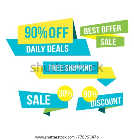 modern folded ribbon banner