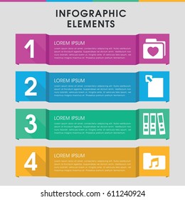 Modern folder infographic template. infographic design with folder icons includes binder. can be used for presentation, diagram, annual report, web design. 