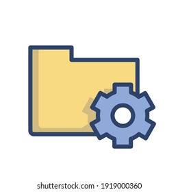 Modern folder settings icon emblem