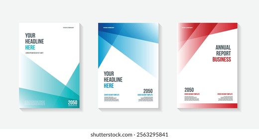 Modern folding ribbon theme book cover template in gradient color. A4 size book cover template for annual report, magazine, booklet, proposal, portfolio, brochure, poster