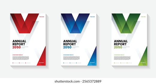 Modern folding ribbon theme book cover template in gradient color. A4 size book cover template for annual report, magazine, booklet, proposal, portfolio, brochure, poster