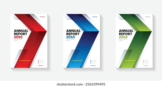 Modern folding ribbon theme book cover template in gradient color. A4 size book cover template for annual report, magazine, booklet, proposal, portfolio, brochure, poster