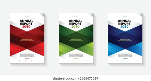 Modern folding ribbon theme book cover template in gradient color. A4 size book cover template for annual report, magazine, booklet, proposal, portfolio, brochure, poster