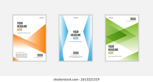 Modern folding ribbon theme book cover template in gradient color. A4 size book cover template for annual report, magazine, booklet, proposal, portfolio, brochure, poster