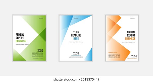 Modern folding ribbon theme book cover template in gradient color. A4 size book cover template for annual report, magazine, booklet, proposal, portfolio, brochure, poster