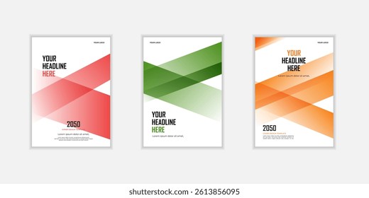 Modern folding ribbon theme book cover template in gradient color. A4 size book cover template for annual report, magazine, booklet, proposal, portfolio, brochure, poster