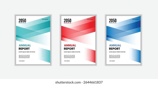 Modern folding ribbon theme book cover template in gradient color. A4 size book cover template for annual report, magazine, booklet, proposal, portfolio, brochure, poster