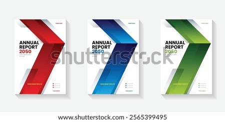 Modern folding ribbon theme book cover template in gradient color. A4 size book cover template for annual report, magazine, booklet, proposal, portfolio, brochure, poster