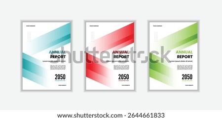 Modern folding ribbon theme book cover template in gradient color. A4 size book cover template for annual report, magazine, booklet, proposal, portfolio, brochure, poster
