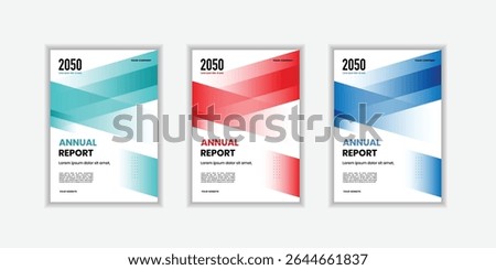 Modern folding ribbon theme book cover template in gradient color. A4 size book cover template for annual report, magazine, booklet, proposal, portfolio, brochure, poster