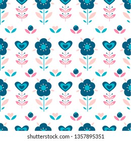 Modern folk seamless pattern. Scandinavian motif.