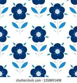 Modern folk seamless pattern. Scandinavian motif.