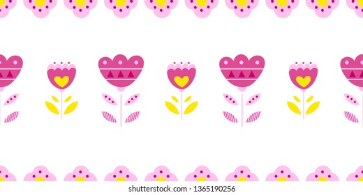 Modern folk seamless pattern. Scandinavian motif.