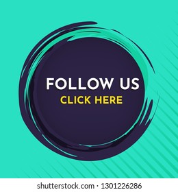 Modern Follow Us Banner Vector Eps.10