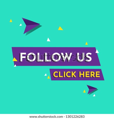 Modern Follow Us Banner Vector Eps.10