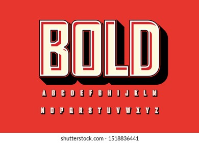 Modern Font 3D Bold and Alphabet