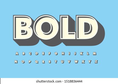 Modern Font 3D Bold and Alphabet