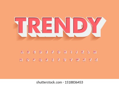 Modern Font 3D Bold and Alphabet