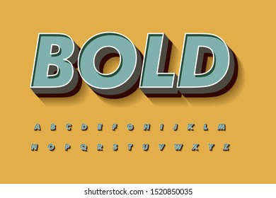 Modern Font 3D Bold and Alphabet