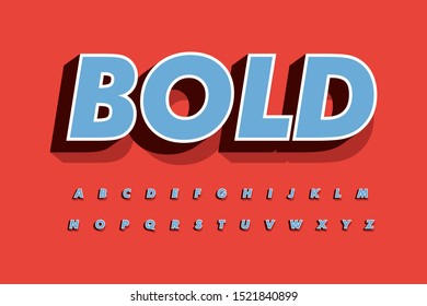 Modern Font 3D Bold and Alphabet