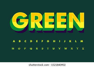 Modern Font 3D Bold and Alphabet
