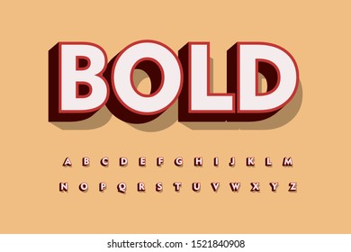 Modern Font 3D Bold and Alphabet
