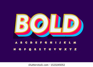 Modern Font 3D Bold and Alphabet