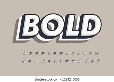 Modern Font 3D Bold and Alphabet