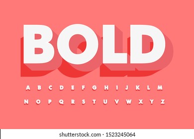 Modern Font 3D Bold and Alphabet