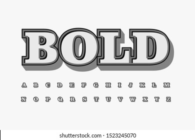 Modern Font 3D Bold and Alphabet
