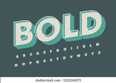 Modern Font 3D Bold and Alphabet