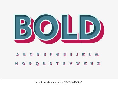 Modern Font 3D Bold and Alphabet