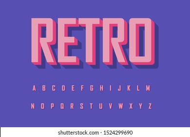 Modern Font 3D Bold and Alphabet