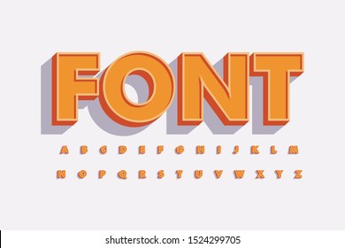 Modern Font 3D Bold and Alphabet